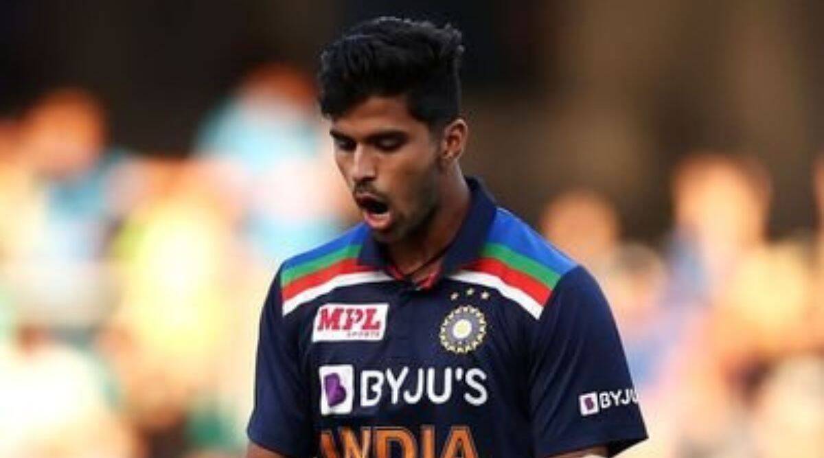 Washington Sundar reacts after taking the wicket. (FILE)